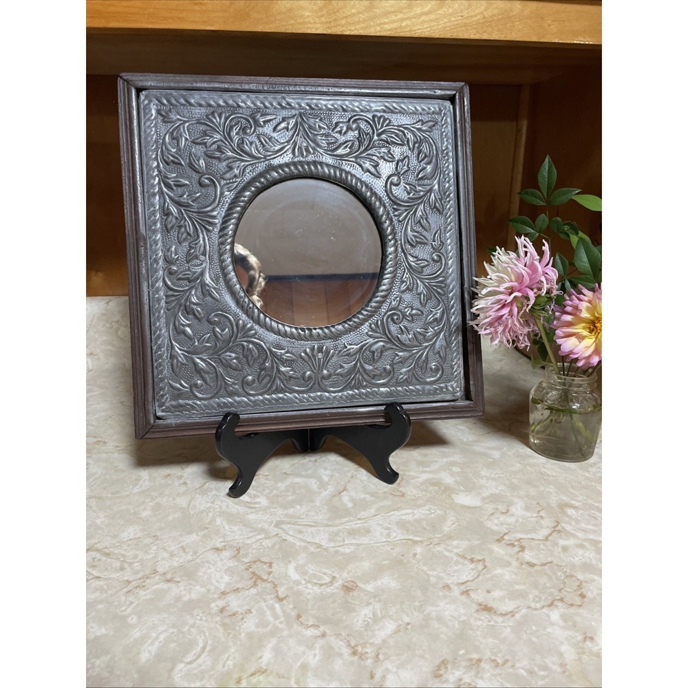 Cool Rustic Chic Metal Picture Mirror‎ 12" Square Frame Wall Hanging Hung